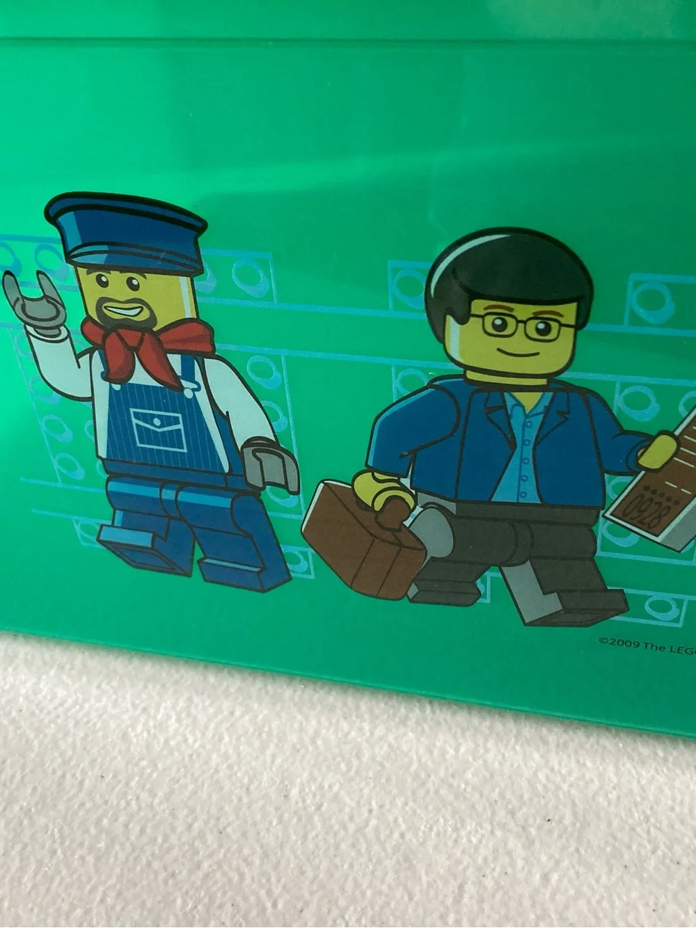 LEGO Mini figure Graphic Green Plastic Storage Bin 1 Compartment